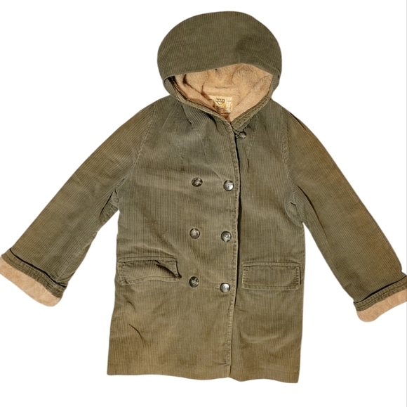 Vintage Burlington Mark V Corduroy Hooded Coat with Alpaca Fur Heavyweight Warm - Picture 1 of 10